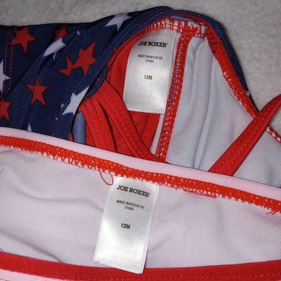 5 for $10 Joe Boxer Patriotic Strappy Tankini size 12M - Picture 3 of 3